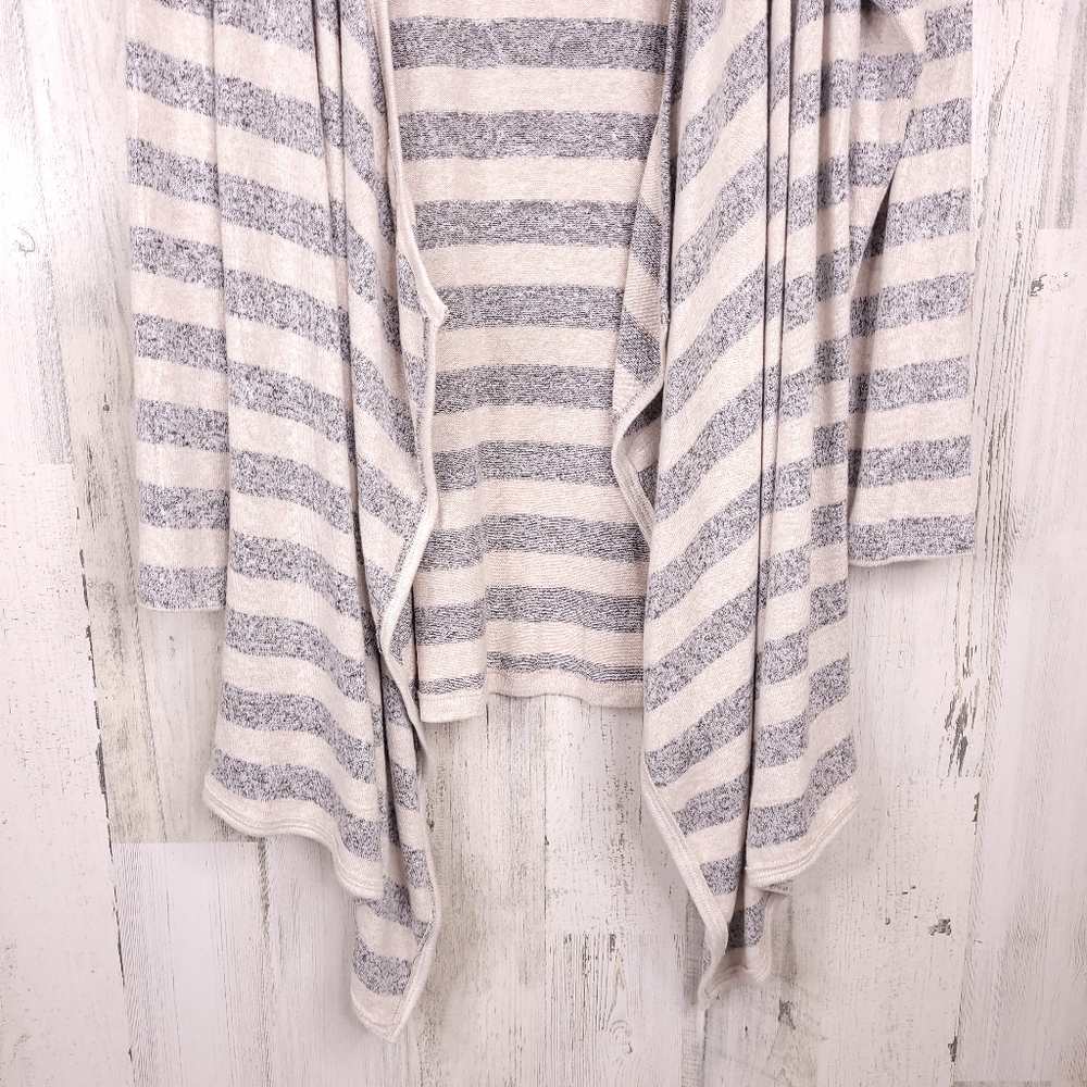 Knox Rose Gray Stripe Open Cardigan Wrap Size XL - Picture 4 of 9